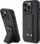Kapak telefoni BMW M Collection PU Grip Stand Case për iPhone 15 Pro, mbrojtës, i zi