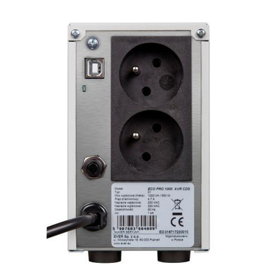 UPS EVER ECO Pro 1000 AVR CDS, 1000 VA 650 W, 2 dalje USB, i bardhë