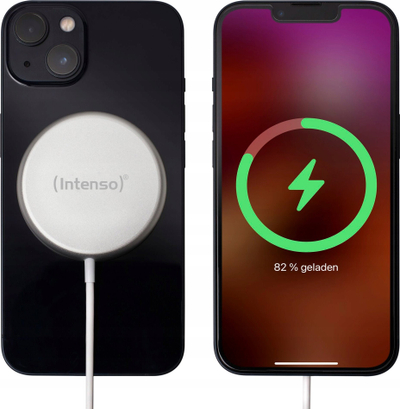 Karikues wireless me magnet Intenso MW1, 15W, USB C, i bardhë