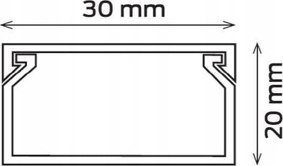 Kanaletë kabllosh CanaLux, 30x20mm, 2m, e bardhë