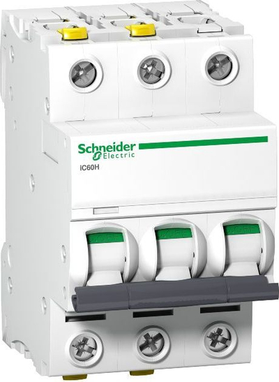 Ndërprerës miniaturë Schneider Electric Acti 9 iC60H D63 3P, 63A, 10kA, i bardhë