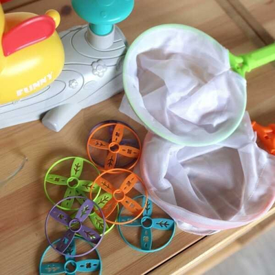 Lodër frisbi Woopie Disc Launcher, set me disqe dhe rrjeta, e verdhë