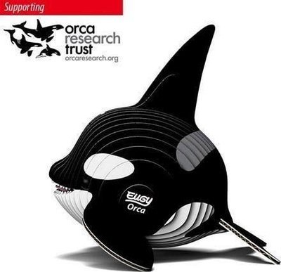 Model 3D Eugy Orca Sea Animal, lodër kartoni, për kalamoj, shumëngjyrësh