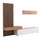 Set mobilje TV Dort HM18076.01, melaminë 249.5cm, me rafte muri, sonoma e bardhë