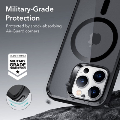 Mbrojtëse telefoni ESR Classic Hybrid HaloLock për iPhone 14 Pro Max, MagSafe, transparente, e zezë