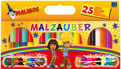 Set stilolapsa ngjyrosës Malinos Magic Paint, 25 copa, të larshëm, shumëngjyrësh