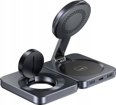 Karikues 3‑në‑1 UNITEK P1300AGY01, MagSafe Qi2, karikim i shpejtë, gri