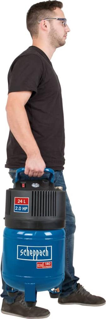 Kompresor ajri Scheppach HC24V, 1500W, 24L, pa vaj, blu
