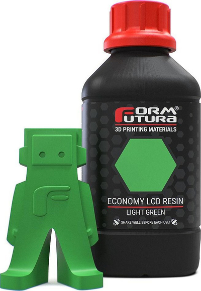 Rrëshirë 3D FormFutura Economy LCD Resin, 1kg, për printer LCD, jeshile e çelët