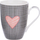 Set filxhanësh porcelani Orion Heart, 2 copë, me zemër, gri edhe e bardhë
