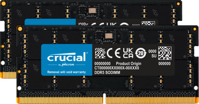 Memorie RAM laptopi Crucial CT2K32G48C40S5, DDR5 SO-DIMM, 64GB 4800MHz, e zezë