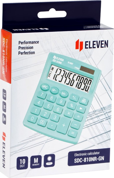 Калкулатор маса Eleven SDC-810NRGNE, голем екран, големи копчиња, сив