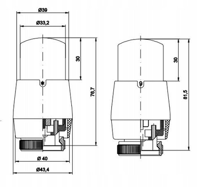 Kokë termostatike Vario Term Prestige GS.04-124C, RA-N, e zezë mat