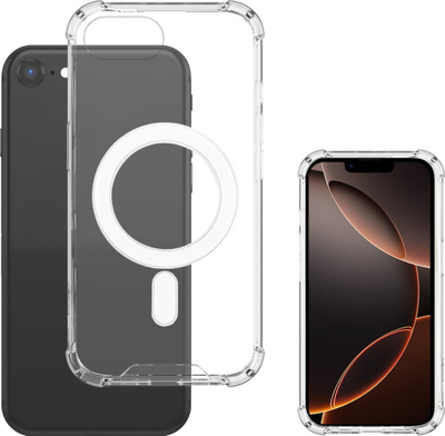 Mbrojtëse telefoni 4smarts Hybrid Case Ibiza për iPhone SE gjenerata e 4‑t, transparente, me MagSafe