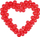 Garlandë tullumbacesh PartyDeco Red Heart, me skelet, e kuqe