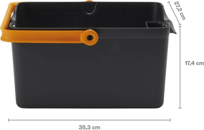 Kuti kopshti Fiskars, plastike, me dorezë portokalli, gri e errët