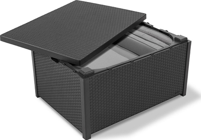 Set mobilje kopshti Keter Corfu Box, për 4 persona, technorattan, grafit