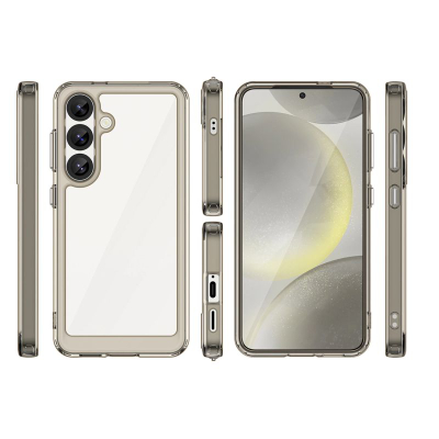 Куќиште за телефон Hurtel Outer Space за iPhone 16e, со флексибилен рам, проѕирен заден дел, црно
