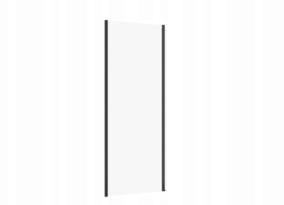 Panel anësor dushi Cersanit Larga, 80x195 cm, xham transparent, i zi