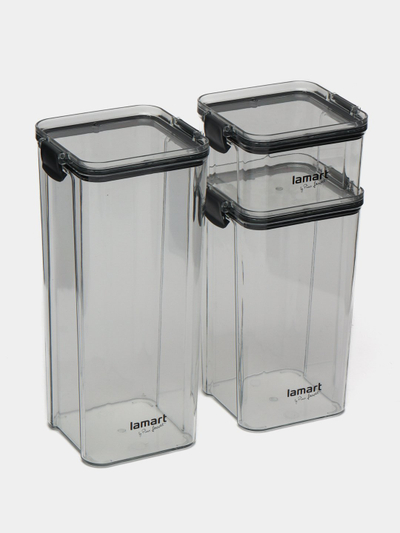 Set kavanozë plastikë Lamart LT6042, 3 pjesë