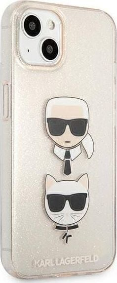 Futrollë telefoni Karl Lagerfeld KLHCP13SKCTUGLGO, për iPhone 13 mini 5.4", hardcase me glitter, e artë