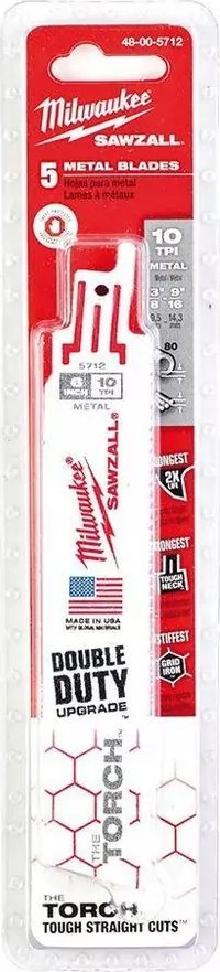 Set tehesh sharre reciproke Milwaukee The Torch 5712, 6", bi-metal, 10 TPI, 5 copa
