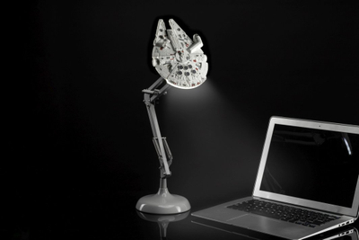 Lampë tavoline Paladone Star Wars Millennium Falcon, LED, USB, gri