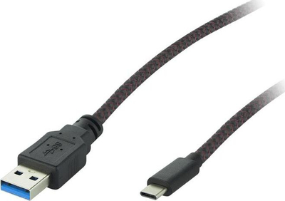 Kabllo karikimi USB në USB-C, 1 metër, QC 3.0, najlon, e zezë