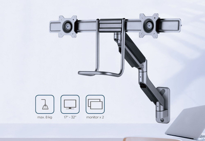 Mbajtëse Monitori Gembird, 17-32", 8kg, VESA 100x100, e zezë