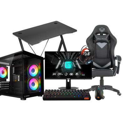 BT Bundle M1 – PC Gaming RTX 3050 6GB, Ryzen 5 5500, 16GB DDR4, 512GB SSD + Monitor 180Hz & Gaming Setup