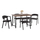 Set ngrënieje Jay 5-pjesësh 120x70x76Hcm (HM9529.01), gri
