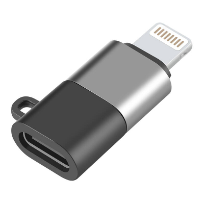 Adapter OTG Puluz PU649B, USB C në Lightning, për iPhone i zi