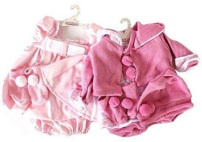 Set rroba kukullash Llorens, 38 cm, rozë