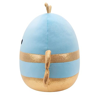 Lodër pellushi Squishmallows Queen Bee, 14", super e butë, blu me ari