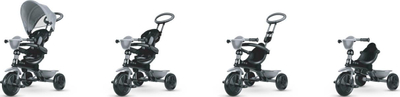 Karrocë tricikletë Qplay Cosy Gray, 4 në 1, rrota EVA, gri