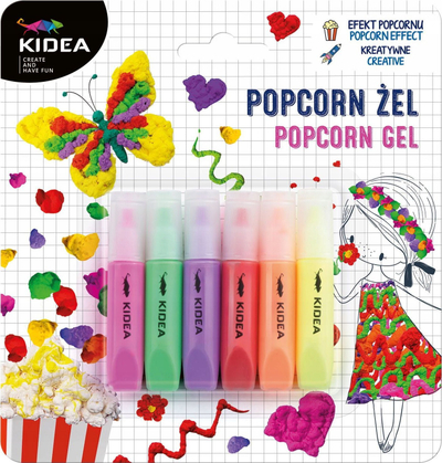 Set xheli dekorues Kidea Popcorn Gel, efekt 3D, ngjyra fluoro