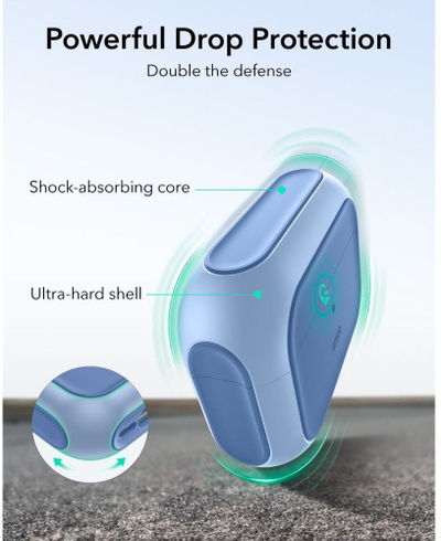 Kuti mbrojtëse ESR Orbit Hybrid HaloLock për Apple AirPods Pro 3, kapak MagSafe, Powder Blue