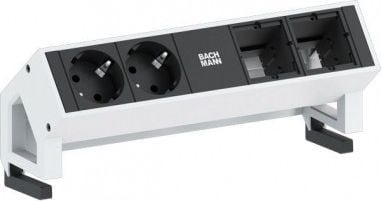 Zgjatues tavoline Bachmann DESK 2, 2 dalje, 20 cm, i zi argjendtë
