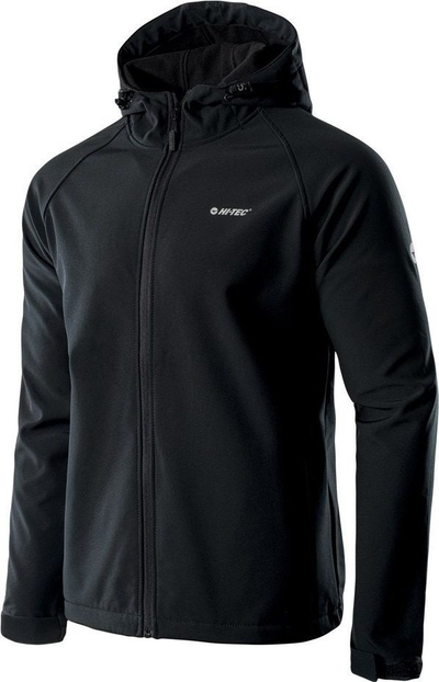 Xhaketë softshell për burra Hi Tec NETI, membranë 8000 mm, me kapuç, e zezë
