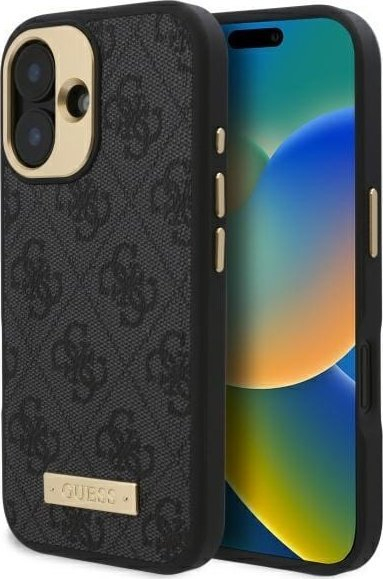 Futrollë telefoni Guess GUHMP16SU4GPRK për iPhone 16 6.1", me MagSafe, e zezë