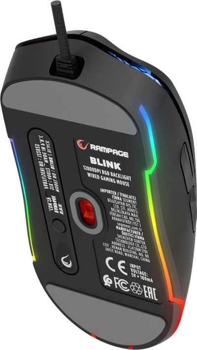Set 2 copë maus gaming Rampage Blink, USB, 12800 DPI, RGB, i zi