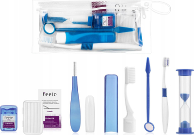 Set ortodontik Feelo ORTHO Starter, furça dhëmbësh, fijë dhëmbësh, blu