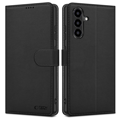 Këllëf-portofol Tech-Protect Wallet për Galaxy A56 5G, lëkurë eko, me këmbë qëndrimi, i zi mat