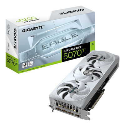 Kartë grafike GIGABYTE GeForce RTX 5070 Ti EAGLE OC ICE SFF 16G, 16GB GDDR7, PCI-E 5.0, e zezë