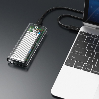 Kuti e jashtme për SSD Orico TCM2 C3, M.2 NVMe, USB C 10Gb/s, transparente