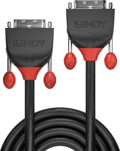 Кабел DVI-D Линди Black Line, Dual Link, 1m, црн