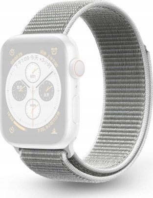 Rrip ore RhinoTech Magic Tape për Apple Watch 38/40/41mm, najlon, i bardhë-gri