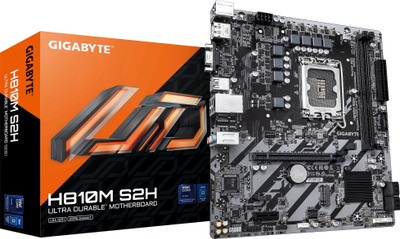 Pлоча Gigabyte H810M S2H, DDR5 6400MHz, PCIe 4.0 M.2, црна