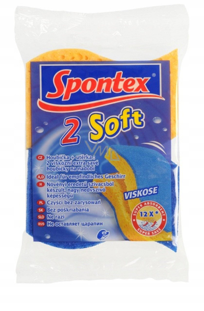 Sfungjer enësh Spontex Viscose, viskozë me anë gërryese, set me 2 copë