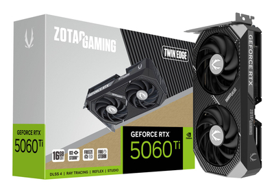 Kartë grafike ZOTAC NVIDIA GeForce RTX 5060 Ti Twin Edge, 16GB GDDR7, e zezë